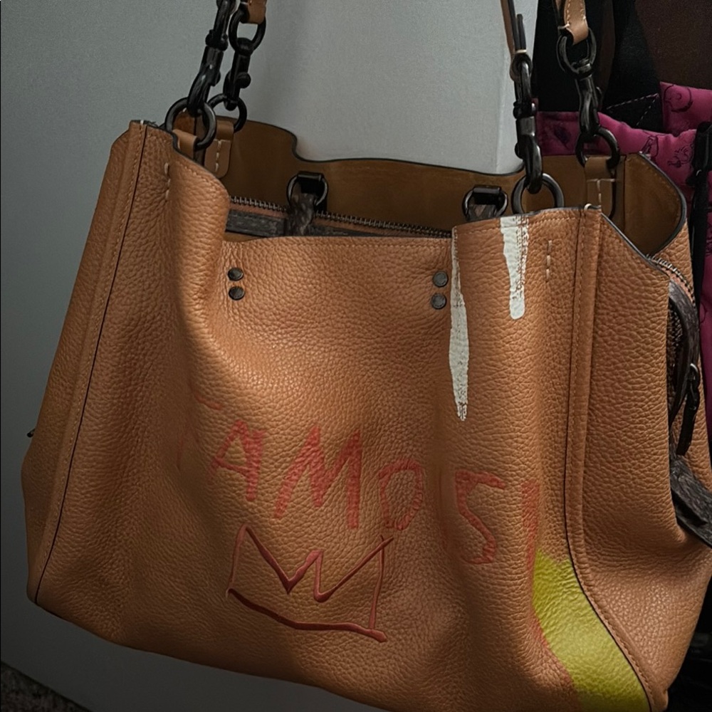Artistic Tan Tote Bag - Picture 2 of 7